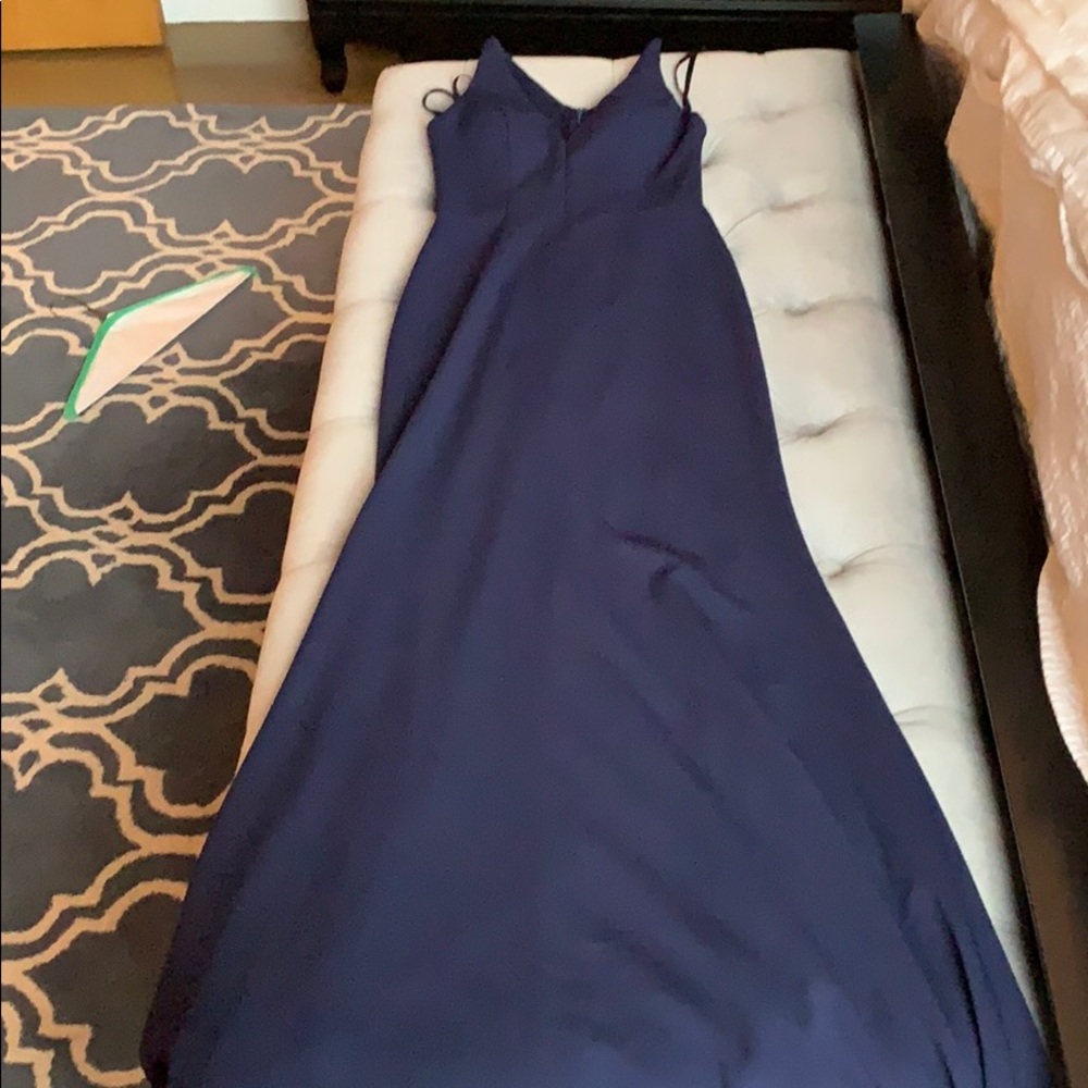 Navy blue BHLDN bridesmaid dress